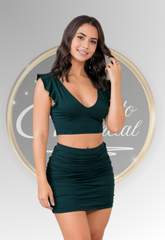 Conjunto Verde de Top Crop y Falda MP | Encanto Esencial