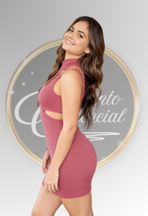 Vestido Corto Asimétrico Rosa Atypical | Encanto Esencial