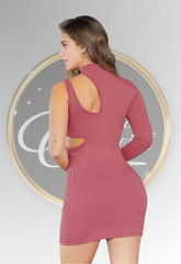 Vestido Corto Asimétrico Rosa Atypical | Encanto Esencial