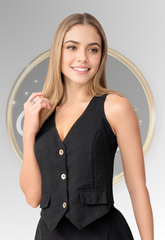 Chaleco Negro Clásico MP | Encanto Esencial