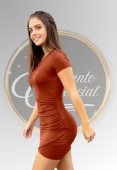 Vestido Corto Juvenil Ladrillo Atypical | Encanto Esencial