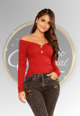 Blusa Roja Juvenil Hombros Descubiertos Atypical | Encanto Esencial