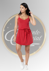 Vestido Corto Rojo con Lazo MP | Encanto Esencial