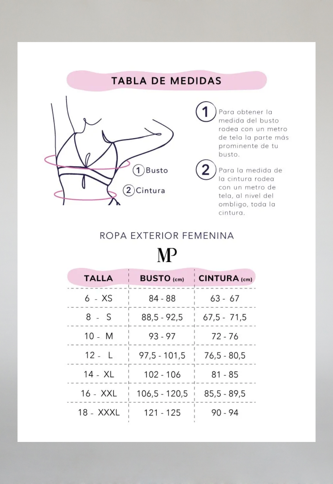 Guía de tallas