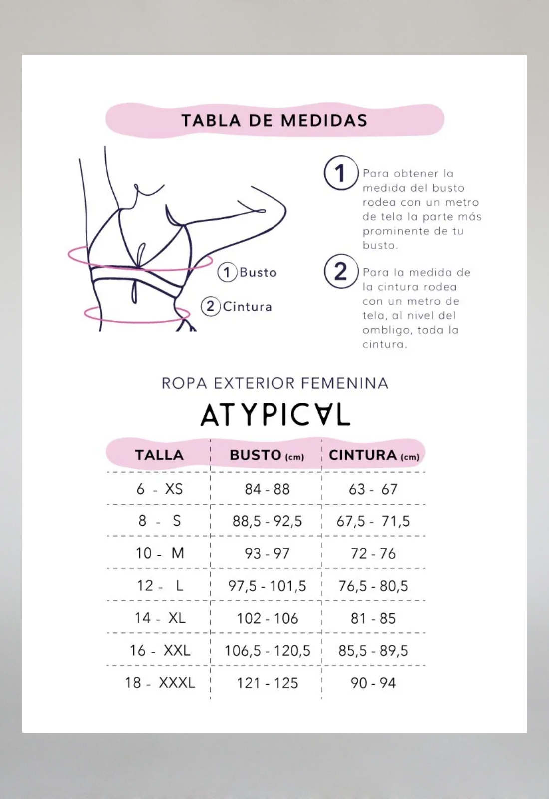 Guía de tallas