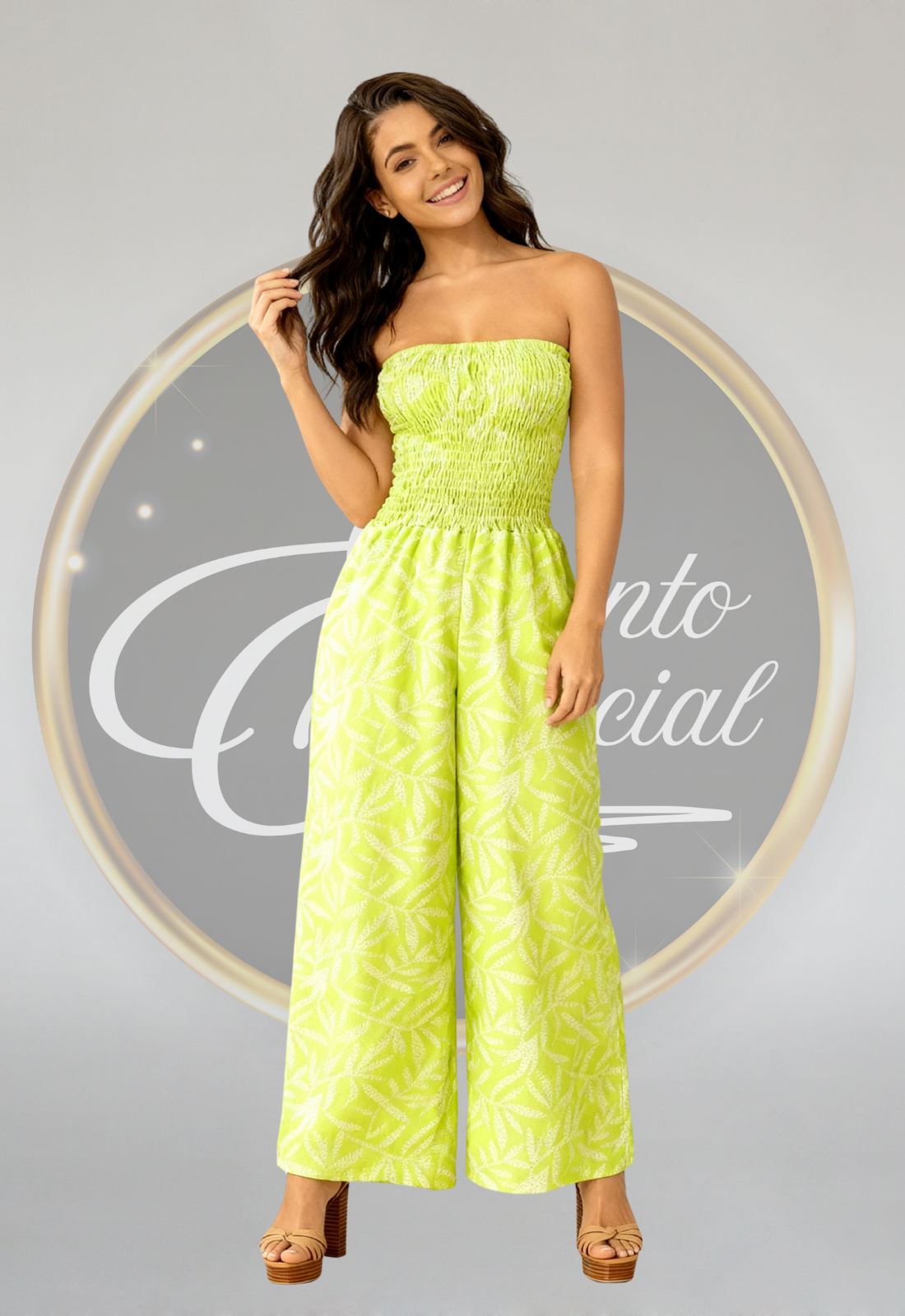 Enterizo Largo Estampado Verde MP | Encanto Esencial