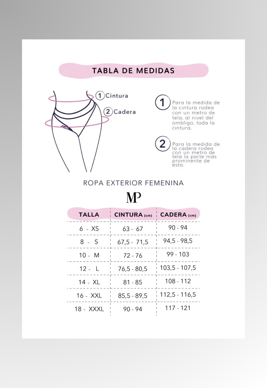 Guía de tallas