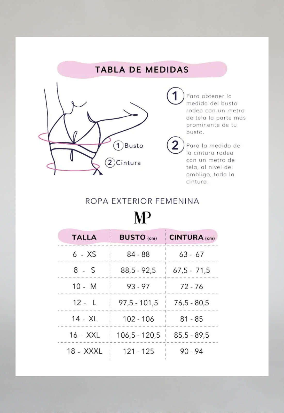 Guía de tallas
